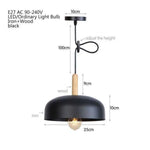 Suspension Led Demi-Sphère Industrielle Noir Luminaire Chambre