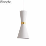 Suspension Led Design Aluminium Funnel Blanc Luminaire Chambre