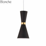 Suspension Led Design Aluminium Funnel Noir Luminaire Chambre