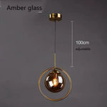 Suspension Led Design Boule Verre Fumé B Luminaire Chambre