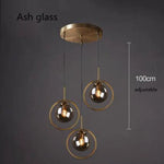 Suspension Led Design Boule Verre Fumé I Luminaire Chambre