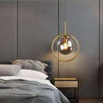 Suspension Led Design Boule Verre Fumé Luminaire Chambre