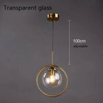 Suspension Led Design Boule Verre Fumé Luminaire Chambre