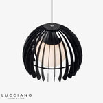 Suspension Led Design Cage Arrondie Noir / 1 Lampe Luminaire Chambre