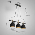 Suspension Led Design Multi-Abat-Jours Noirs Luminaire Chambre