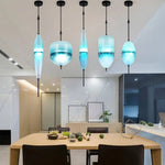 Suspension Led Design Verre Bleu Luminaire Chambre