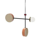 Suspension Led Disque Coloré Métal 3 Lampes / Mixte 85 X 70Cm Luminaire Chambre