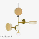 Suspension Led Disque Coloré Métal 6 Lampes / Mixte A 100 X 70Cm Luminaire Chambre