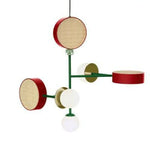 Suspension Led Disque Coloré Métal 6 Lampes / Mixte D 100 X 70Cm Luminaire Chambre