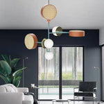 Suspension Led Disque Coloré Métal Luminaire Chambre