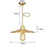 Suspension Led Disque Métallique Doré Luminaire