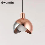 Suspension Led Dorée Abat-Jour Sphérique Rose Gold Luminaire Doré