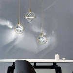 Suspension Led Dorée Avec Cristal Design Luminaire Chambre