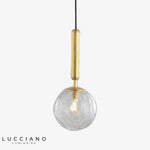 Suspension Led Dorée Boule Verre Loft Luminaire Chambre