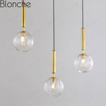 Suspension Led Dorée Boule Verre Loft Luminaire Chambre