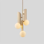 Suspension Led Dorée Boules Brass 3 Lampes / Froide Luminaire Chambre