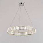 Suspension Led Dorée Cercle Verre Luxury Luminaire Chambre