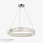 Suspension Led Dorée Cercle Verre Luxury Luminaire Chambre