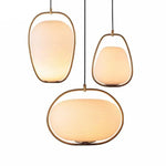 Suspension Led Dorée En Verre Rond Luminaire Chambre