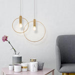 Suspension Led Dorée Ronde Luminaire Chambre