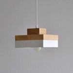 Suspension Led En Bois Design Blanc - Carré Luminaire Chambre