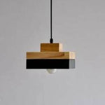 Suspension Led En Bois Design Noir - Carré Luminaire Chambre