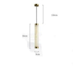 Suspension Led En Marbre Bords Dorés 1 Lampe - 8 X 50Cm / Froide Luminaire Chambre