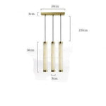 Suspension Led En Marbre Bords Dorés 3 Lampes / Froide Luminaire Chambre