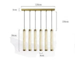 Suspension Led En Marbre Bords Dorés 6 Lampes / Froide Luminaire Chambre