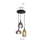 Suspension Led En Verre Coloré 3 Lampes / 40Cm Luminaire Chambre