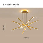 Suspension Led Étoile Dorée Moderne 6 Lampes / Chaude Luminaire Chambre