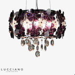 Suspension Led Florale En Métal Luxueux Luminaire Chambre