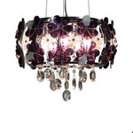 Suspension Led Florale En Métal Luxueux Violet Luminaire Chambre