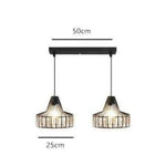 Suspension Led Géométrique En Verre Crystal A - 2 Lampes Luminaire Chambre