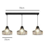 Suspension Led Géométrique En Verre Crystal A - 3 Lampes Luminaire Chambre