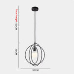 Suspension Led Géométrique Moderne Yria 3 Anneaux - Noir Luminaire Chambre