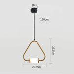 Suspension Led Géométrique Nyla Dorée Triangle Luminaire Chambre