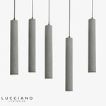 Suspension Led Grise En Ciment Luminaire Chambre