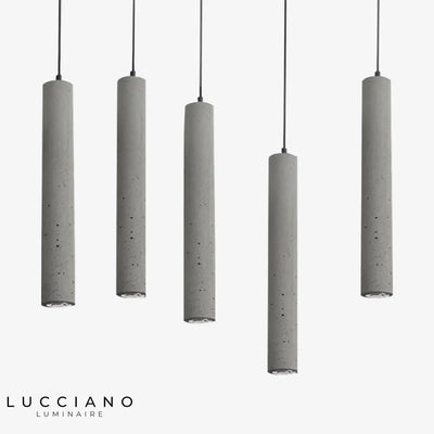 Suspension LED grise en ciment