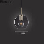 Suspension Led Industrielle En Verre Arrondi A / Argenté Luminaire Chambre