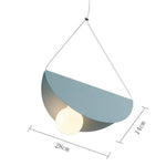 Suspension Led Kaia Abat-Jour Circulaire Bleu Luminaire Chambre