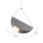 Suspension Led Kaia Abat-Jour Circulaire Gris Luminaire Chambre