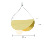 Suspension Led Kaia Abat-Jour Circulaire Jaune Luminaire Chambre