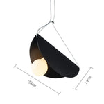 Suspension Led Kaia Abat-Jour Circulaire Noir Luminaire Chambre