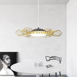 Suspension Led Luxe Métal Avec Abat-Jour Luminaire Chambre