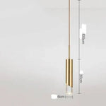 Suspension Led Luxe Métal Cylindre Beige / 1 Lampes Luminaire Chambre