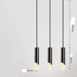 Suspension Led Luxe Métal Cylindre Marron / 3 Lampes Luminaire Chambre