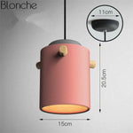 Suspension Led Macarons Colorés Moderne Rose - C Luminaire Chambre