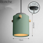 Suspension Led Macarons Colorés Moderne Vert -C Luminaire Chambre