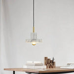 Suspension Led Marbre Blanc Design Luminaire Chambre